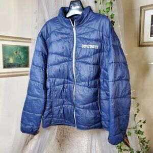 NFL Vintage Dallas Cowboys Puffer Jacket Men's 2X G-III Apparel Blue Embroidered